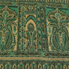 Sanskriti Vintage Sarees Green 100% Pure Silk Printed Sari 6+yd Craft Fabric