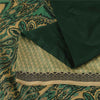 Sanskriti Vintage Sarees Green 100% Pure Silk Printed Sari 6+yd Craft Fabric