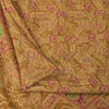 Sanskriti Vintage Sarees Heena-Green Pure Silk Printed Sari 6+yd Craft Fabric