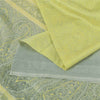 Sanskriti Vintage Sarees Green 100% Pure Silk Printed Sari 6+yd Craft Fabric