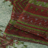 Sanskriti Vintage Sarees Brown Indian Pure Silk Printed Sari 5+yd Craft Fabric