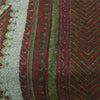 Sanskriti Vintage Sarees Brown Indian Pure Silk Printed Sari 5+yd Craft Fabric