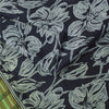 Sanskriti Vintage Sarees Black Pure Silk Floral Printed Sari 5+yd Craft Fabric