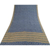 Sanskriti Vintage Sarees Indian Blue 100% Pure Silk Print Sari 5+yd Craft Fabric