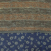Sanskriti Vintage Sarees Indian Blue 100% Pure Silk Print Sari 5+yd Craft Fabric
