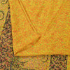 Sanskriti Vintage Sarees Yellow 100% Pure Silk Printed Sari 6+yd Craft Fabric