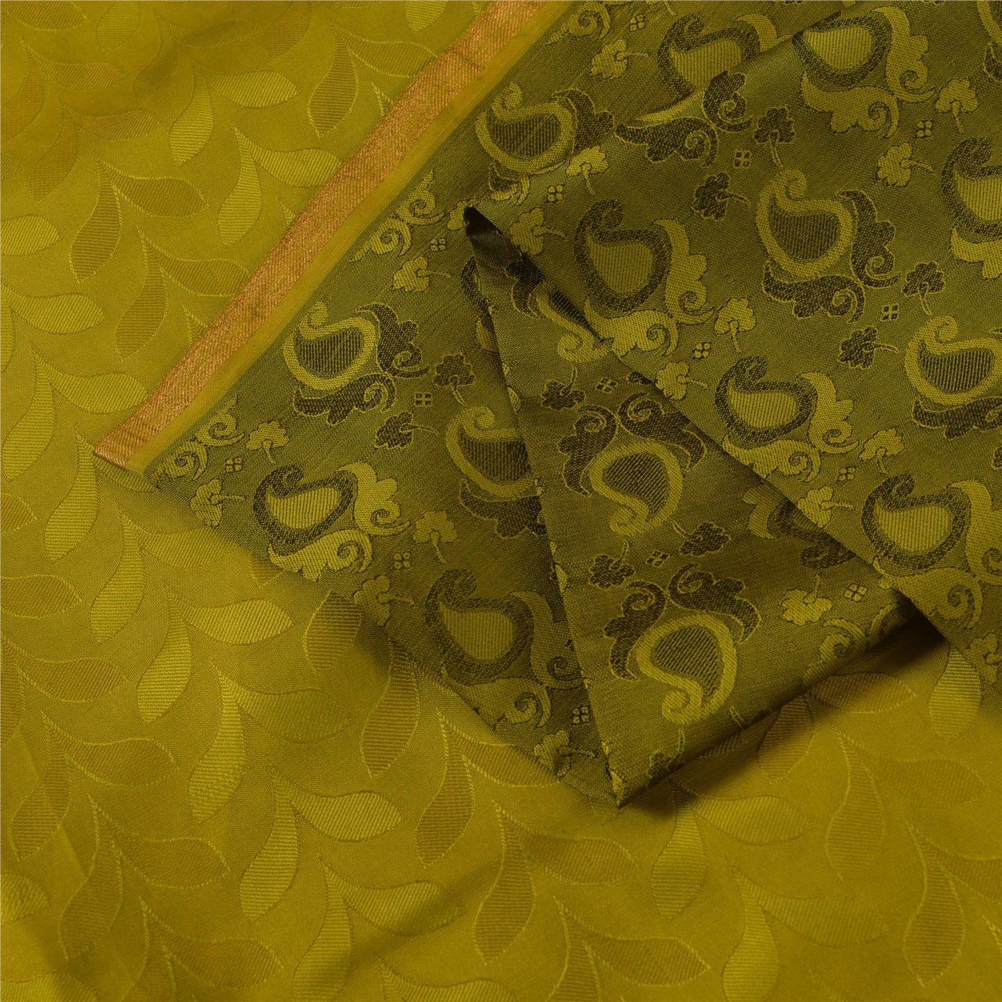 Sanskriti Vintage Sarees Green 100% Pure Silk Printed Sari 5+yd Craft Fabric