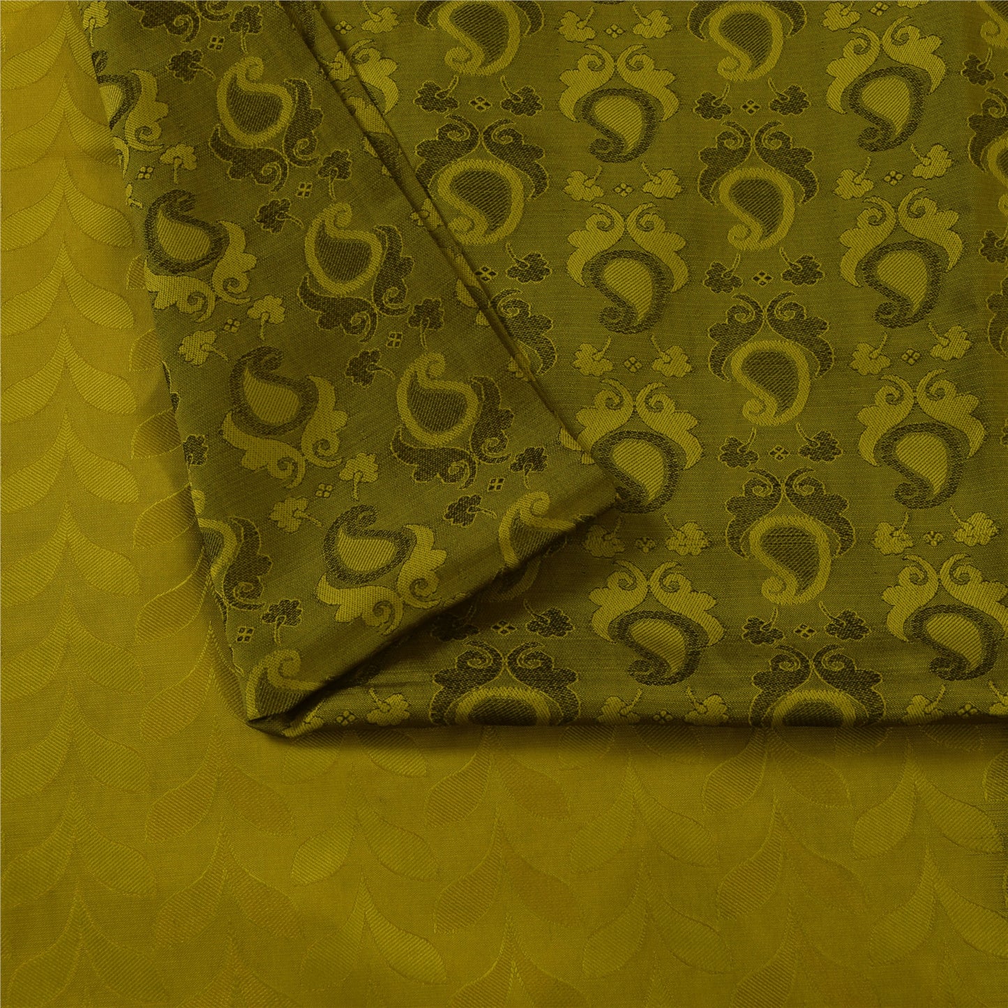 Sanskriti Vintage Sarees Green 100% Pure Silk Printed Sari 5+yd Craft Fabric