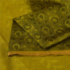 Sanskriti Vintage Sarees Green 100% Pure Silk Printed Sari 5+yd Craft Fabric