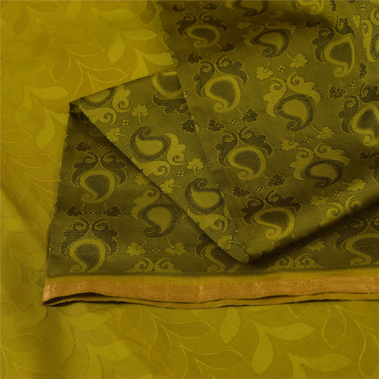 Sanskriti Vintage Sarees Green 100% Pure Silk Printed Sari 5+yd Craft Fabric