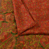 Sanskriti Vintage Sarees Orange Indisk Ren Silke Trykt Sari 6yd Håndværksstof