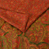 Sanskriti Vintage Sarees Orange Indisk Ren Silke Trykt Sari 6yd Håndværksstof