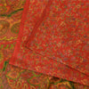 Sanskriti Vintage Sarees Orange Indisk Ren Silke Trykt Sari 6yd Håndværksstof