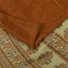 Sanskriti Vintage Sarier Brun Ren Silke Blomsterprintet Sari 5+ yard Håndværksstof
