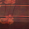 Sanskriti Vintage Sarees Red & Black Pure Silk Printed Sari 5+yd Craft Fabric