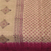 Sanskriti Vintage Sarees Peach Indian Pure Silk Printed Sari 6yd Craft Fabric