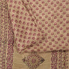 Sanskriti Vintage Sarees Peach Indian Pure Silk Printed Sari 6yd Craft Fabric