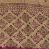 Sanskriti Vintage Sarees Peach Indian Pure Silk Printed Sari 6yd Craft Fabric
