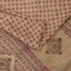 Sanskriti Vintage Sarees Peach Indian Pure Silk Printed Sari 6yd Craft Fabric