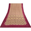 Sanskriti Vintage Sarees Peach Indian Pure Silk Printed Sari 6yd Craft Fabric