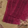 Sanskriti Vintage Sarees Peach Indian Pure Silk Printed Sari 6yd Craft Fabric