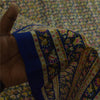 Sanskriti Vintage Sarees Blå Indisk Ren Silke Trykt Sari 5+ yard Håndværksstof