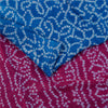Sanskriti Vintage Sarees Blue & Pink Pure Silk Bandhani Printed Sari 5+yd Fabric