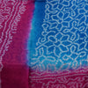 Sanskriti Vintage Sarees Blue & Pink Pure Silk Bandhani Printed Sari 5+yd Fabric