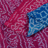 Sanskriti Vintage Sarees Blue & Pink Pure Silk Bandhani Printed Sari 5+yd Fabric