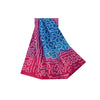 Sanskriti Vintage Sarees Blue & Pink Pure Silk Bandhani Printed Sari 5+yd Fabric
