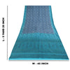 Sanskriti Vintage Sarees Blå Indisk Ren Silke Trykt Sari 5+ yard Håndværksstof