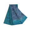 Sanskriti Vintage Sarees Blå Indisk Ren Silke Trykt Sari 5+ yard Håndværksstof