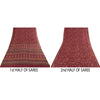 Sanskriti Vintage Sarees Red Indian Pure Silk Printed Sari 5+yd Craft Fabric