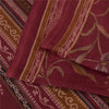 Sanskriti Vintage Sarees Red Indian Pure Silk Printed Sari 5+yd Craft Fabric