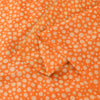 Sanskriti Vintage Sarees Orange Polka Dot Pure Silk Print Sari 5yd Craft Fabric