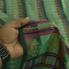 Sanskriti Vintage Sarees Green Pure Silk Block Printed & Woven Sari 5+yd Fabric