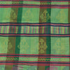Sanskriti Vintage Sarees Green Pure Silk Block Printed & Woven Sari 5+yd Fabric