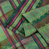 Sanskriti Vintage Sarees Green Pure Silk Block Printed & Woven Sari 5+yd Fabric