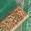 Sanskriti Vintage Sarees Green Indian Pure Silk Printed Sari 5+yd Craft Fabric