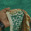 Sanskriti Vintage Sarees Green Indian Pure Silk Printed Sari 5+yd Craft Fabric