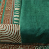 Sanskriti Vintage Sarees Green Indian Pure Silk Printed Sari 5+yd Craft Fabric