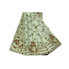 Sanskriti Vintage Sarees Pastel-Green Pure Silk Printed Sari 6yd Craft Fabric
