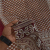 Sanskriti Vintage Sarees Brown Indian Pure Silk Printed Sari 6+yd Craft Fabric