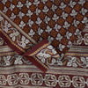 Sanskriti Vintage Sarees Brown Indian Pure Silk Printed Sari 6+yd Craft Fabric