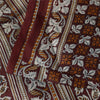 Sanskriti Vintage Sarees Brown Indian Pure Silk Printed Sari 6+yd Craft Fabric