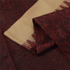 Sanskriti Vintage Sarees Dark Red IndianPure Silk Printed Sari 5+yd Craft Fabric