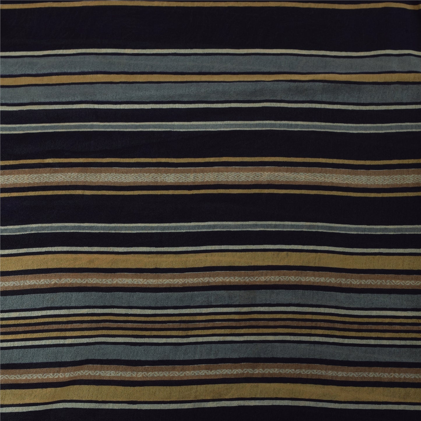 Sanskriti Vintage Sarees Blue Pure Silk Abstract Printed Sari 5+yd Craft Fabric