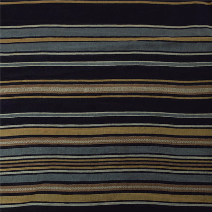 Sanskriti Vintage Sarees Blue Pure Silk Abstract Printed Sari 5+yd Craft Fabric