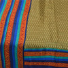 Sanskriti Vintage Sarees Heena Green Pure Silk Printed Sari 5+yd Craft Fabric