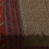 Sanskriti Vintage Sarees Light Brown Pure Silk Printed Sari 5+yd Craft Fabric